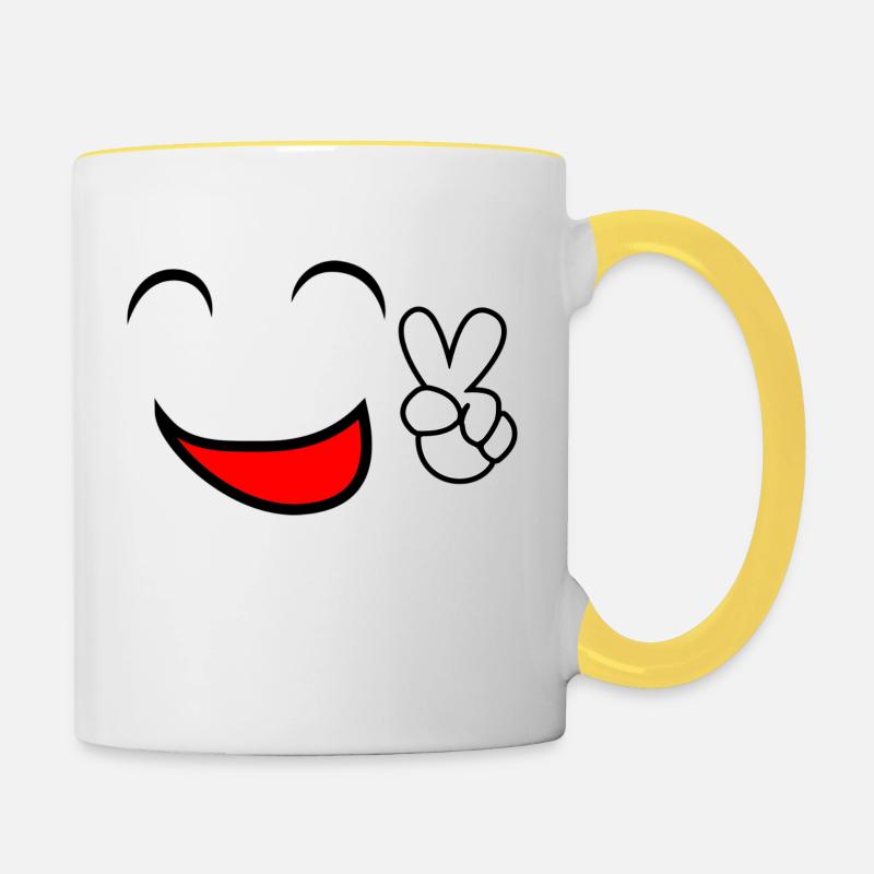 Keep smiling - Contrasting Mug - white/yellow