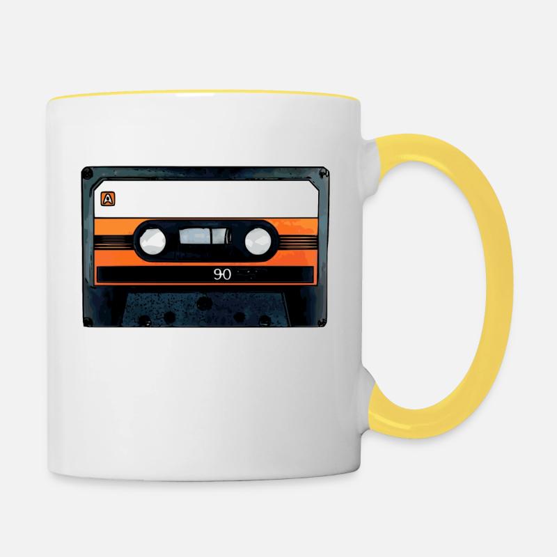kasette - Contrasting Mug - white/yellow