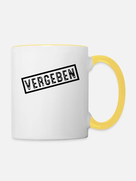 Vergeben - Tasse zweifarbig - Weiß/Gelb