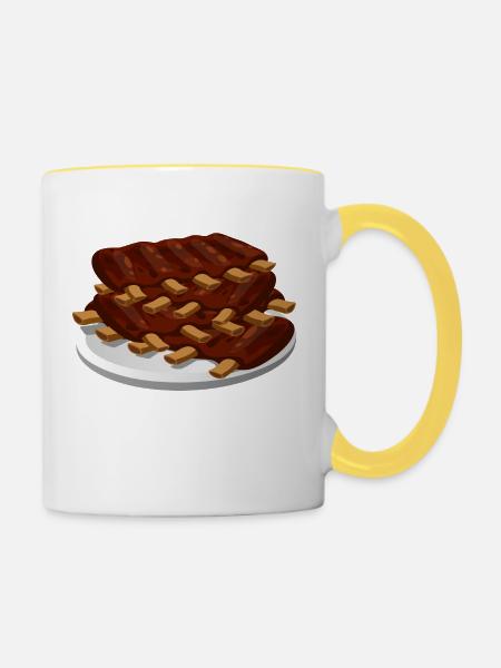 spare ribs - Tasse zweifarbig - Weiß/Gelb