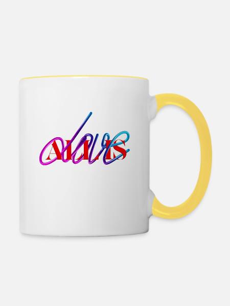 All is Love - Tasse zweifarbig - Weiß/Gelb