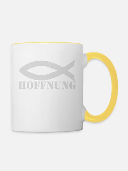 Hoffnung - Tasse zweifarbig - Weiß/Gelb