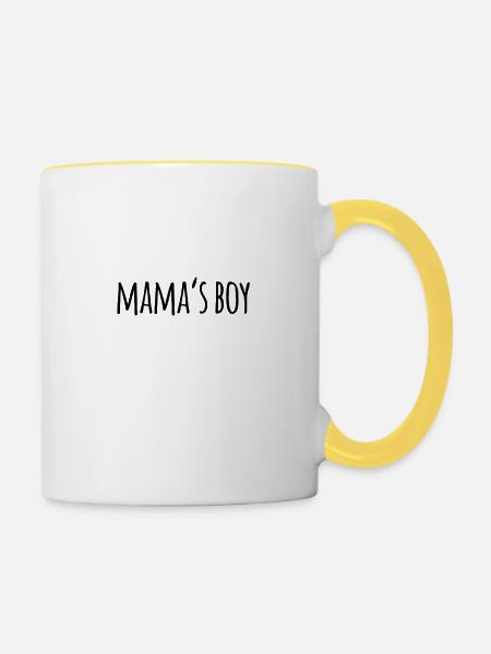 Mama's Boy - Tasse zweifarbig - Weiß/Gelb
