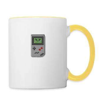 Game console from our childhood - Contrasting Mug - white/yellow - Right