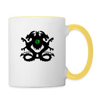 l'oeil du dragon, - Mug contrasté - blanc/jaune - Droite