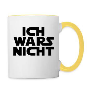 Ich war's nicht! - Tasse zweifarbig - Weiß/Gelb - Rechts