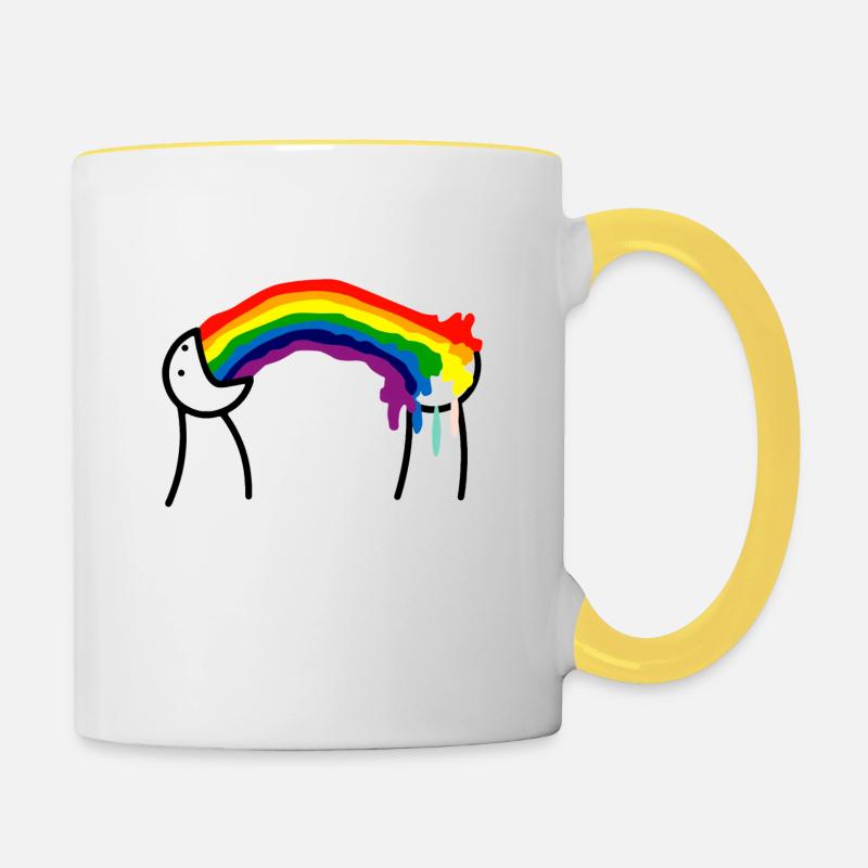 RAINBOW VOMIT - Mug contrasté - blanc/jaune