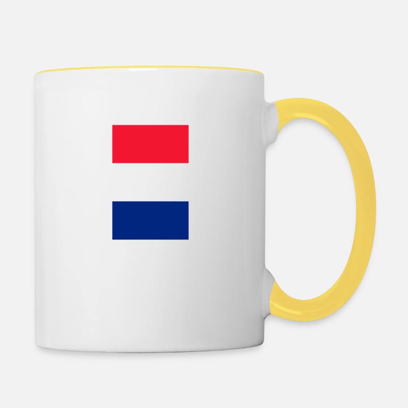 Nizza Frankreich - Tasse zweifarbig - Weiß/Gelb