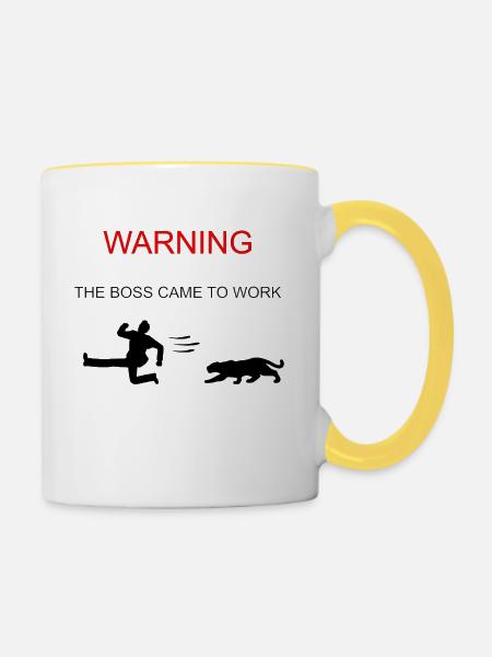 Witz - Tasse zweifarbig - Weiß/Gelb