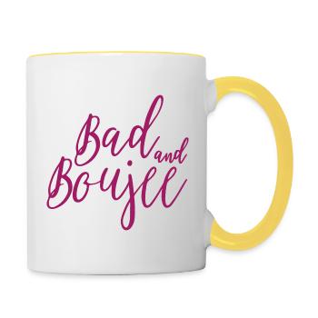 Bad And Boujee Graphic - Contrasting Mug - white/yellow - Right