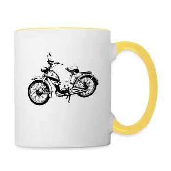 Moped Simson SR 2 - Tvåfärgad mugg - vit/gul - Höger