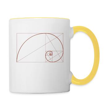 Fibonacci - Tasse zweifarbig - Weiß/Gelb - Rechts