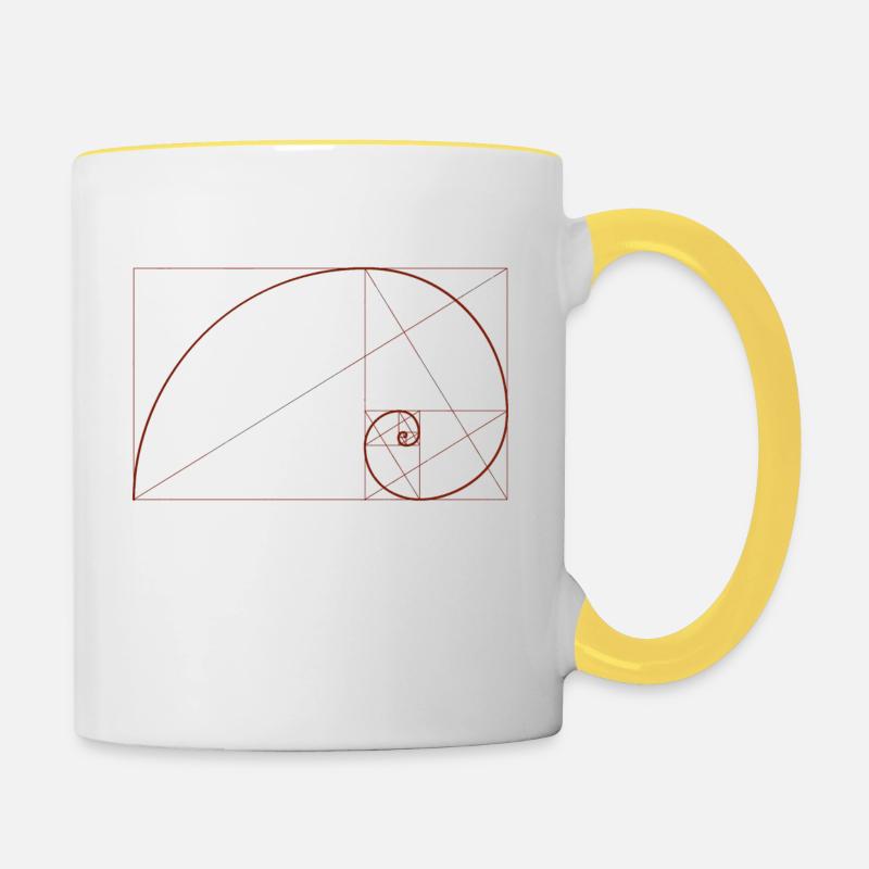 Fibonacci - Tasse zweifarbig - Weiß/Gelb