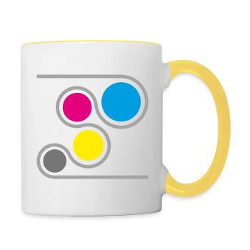 Printer CMYK Graphic - Contrasting Mug - white/yellow - Right