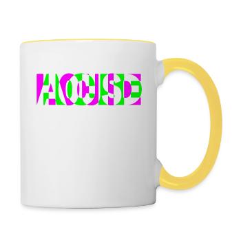 acid house techno dubstep dj raver party edm - Tasse zweifarbig - Weiß/Gelb - Rechts