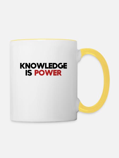 knowledge is power - Tasse zweifarbig - Weiß/Gelb