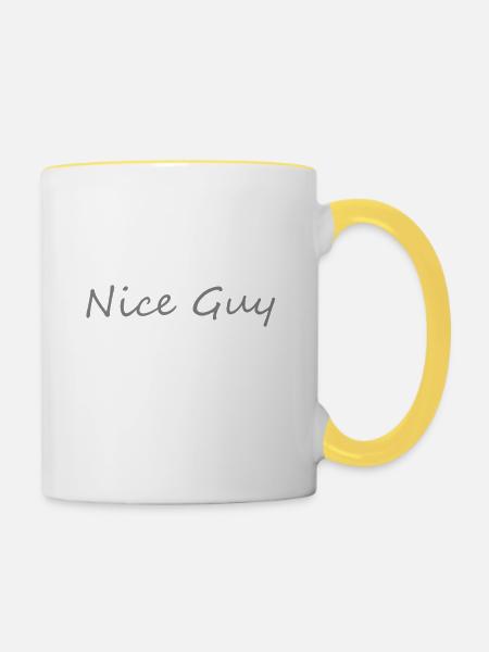 Nice Guy - Tasse zweifarbig - Weiß/Gelb