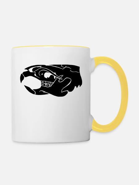 rat skull black - Tasse zweifarbig - Weiß/Gelb