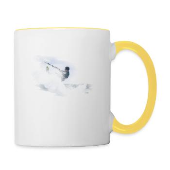 Kitesurfen - Tasse zweifarbig - Weiß/Gelb - Rechts