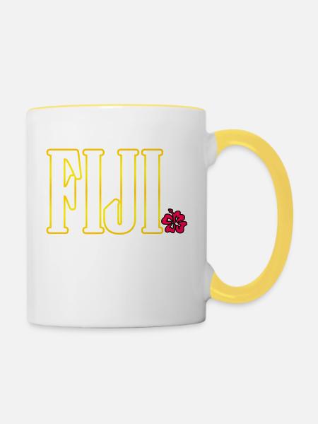 Fidji - Mug contrasté - blanc/jaune