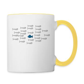 Against the stream - Contrasting Mug - white/yellow - Right