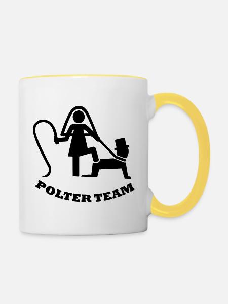 Polter Team - Tasse zweifarbig - Weiß/Gelb