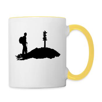Wandern, wanderer - Tasse zweifarbig - Weiß/Gelb - Rechts