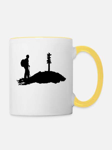 Wandern, wanderer - Tasse zweifarbig - Weiß/Gelb
