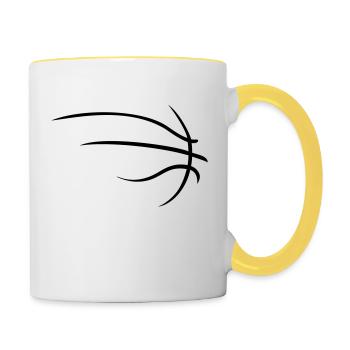 basketball - Mug contrasté - blanc/jaune - Droite