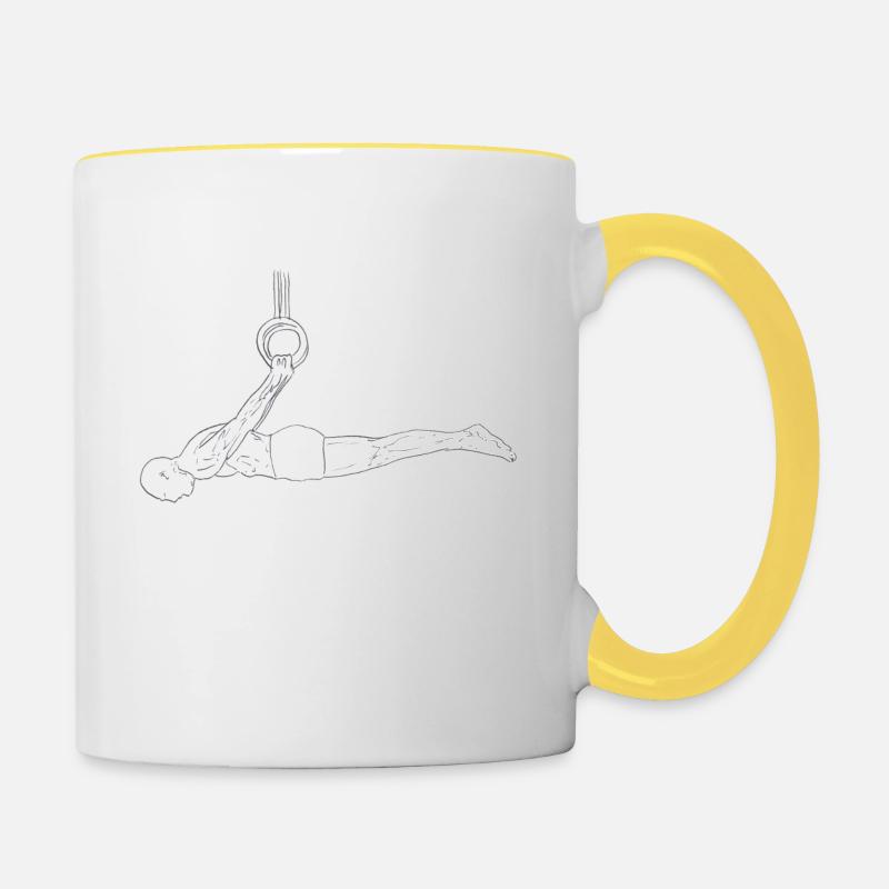 Turnen - Tasse zweifarbig - Weiß/Gelb