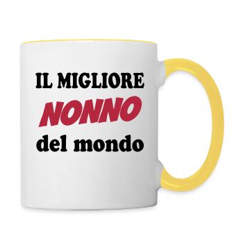 Il migliore nonno del mondo 111 - Tasse zweifarbig - Weiß/Gelb - Rechts