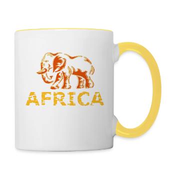 Afrika - Tasse zweifarbig - Weiß/Gelb - Rechts