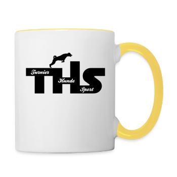 Turnier Hunde Sport THS - Tasse zweifarbig - Weiß/Gelb - Rechts