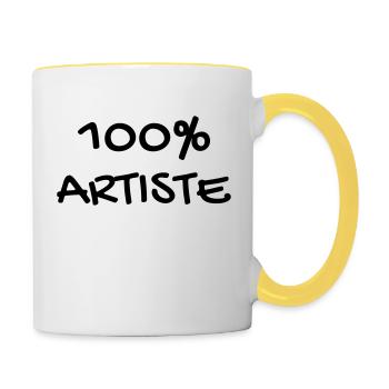 Artist / Art / Künstler / Artiste / Music / Kunst - Contrasting Mug - white/yellow - Right