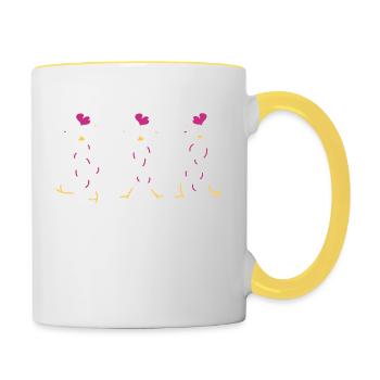Crazy Chicken - Mug contrasté - blanc/jaune - Droite