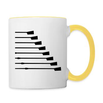 Rowing crew, oars / sculls - Contrasting Mug - white/yellow - Right