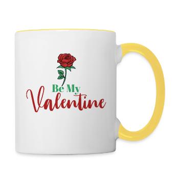 Be My Valentine - Mug contrasté - blanc/jaune - Droite