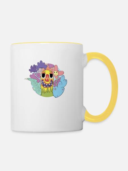 Seltsame Welt - Tasse zweifarbig - Weiß/Gelb