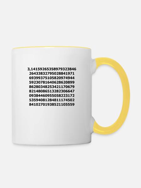 Pi - Tasse zweifarbig - Weiß/Gelb
