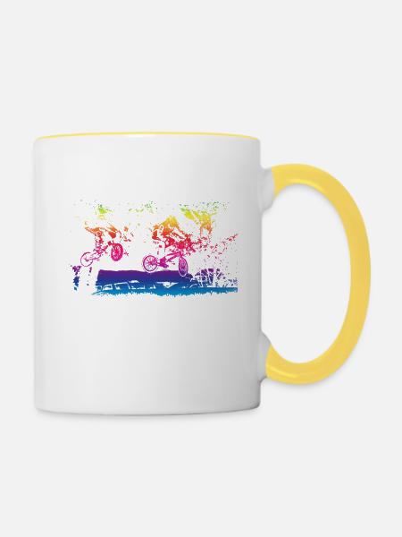 bmx - Tasse zweifarbig - Weiß/Gelb