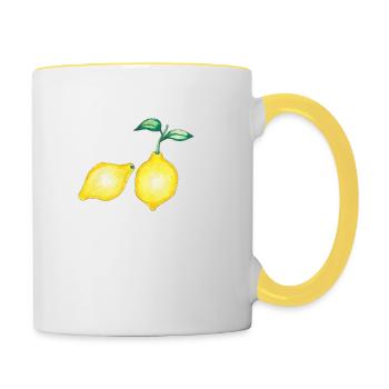 Lemons - Contrasting Mug - white/yellow - Right