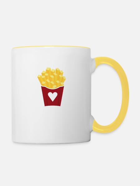Love for fries - Tasse zweifarbig - Weiß/Gelb