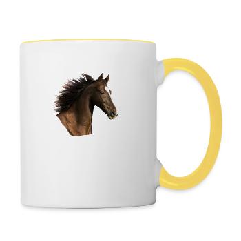 Horse head - Contrasting Mug - white/yellow - Right