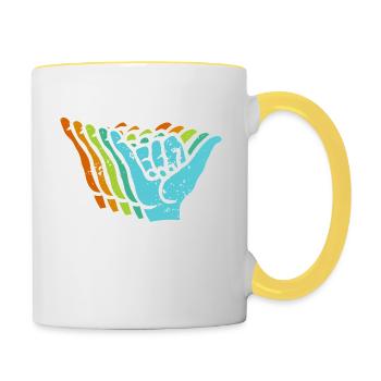Shaka - Tasse zweifarbig - Weiß/Gelb - Rechts