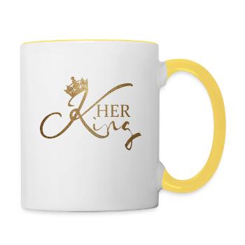 her king - Tasse zweifarbig - Weiß/Gelb - Rechts