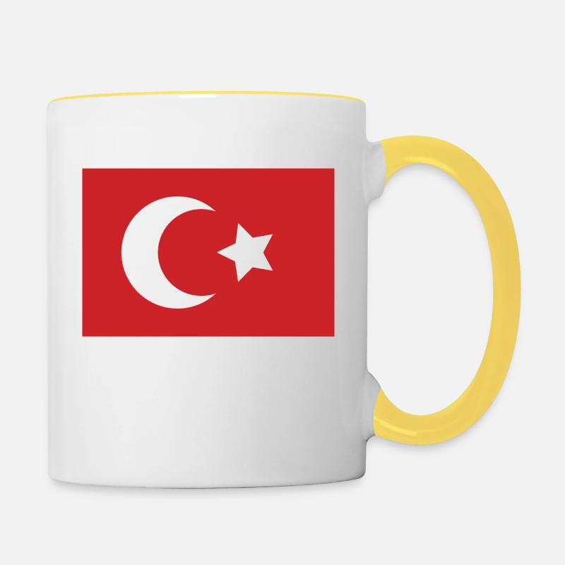 Drapeau de l'Empire ottoman - Mug contrasté - blanc/jaune