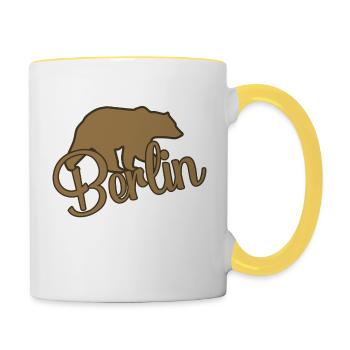Ours Ours de Berlin - Mug contrasté - blanc/jaune - Droite