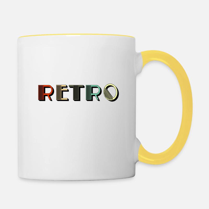 Retro - Contrasting Mug - white/yellow