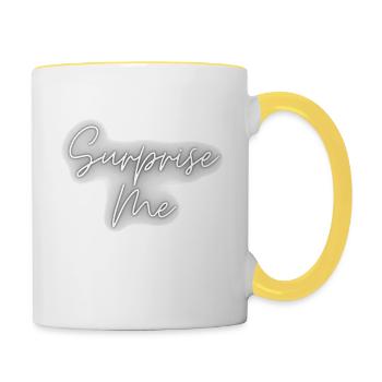 Surprise me - Contrasting Mug - white/yellow - Right