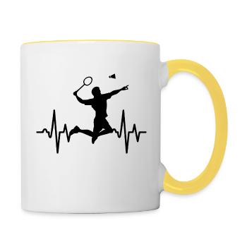 Badminton Racket Racketlon Shuttlecock - Contrasting Mug - white/yellow - Right